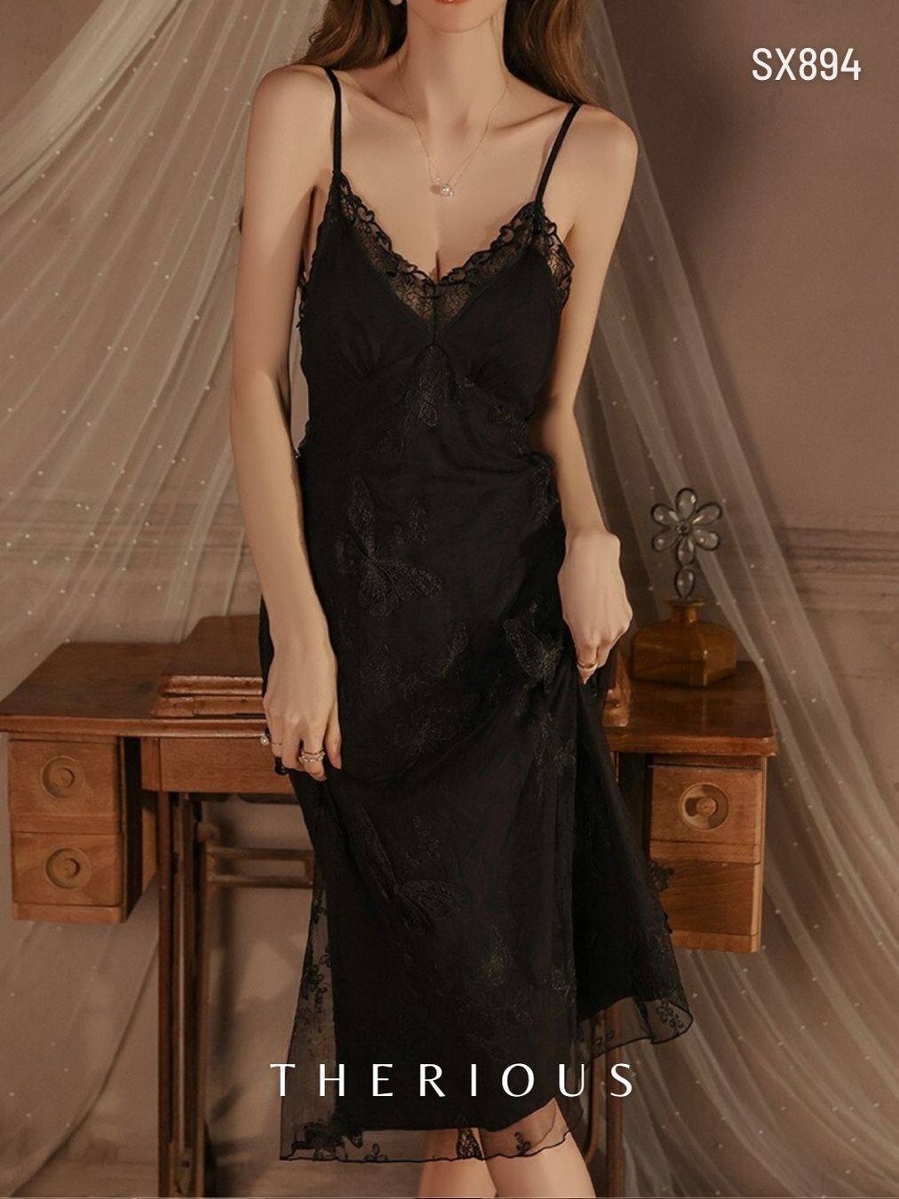 Calla Butterfly Long Dress Lingerie SX894 [Preorder]