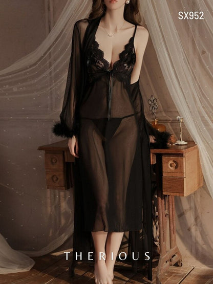 Hazel Long Dress Lingerie SX952 [Ready Stock]